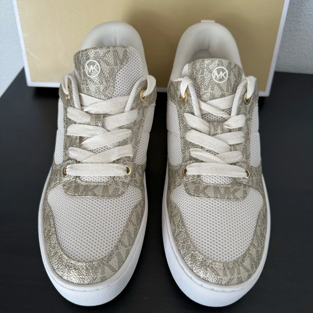 New Michael Kors Emmet Rumi Lace up Sneakers Signature Logo
